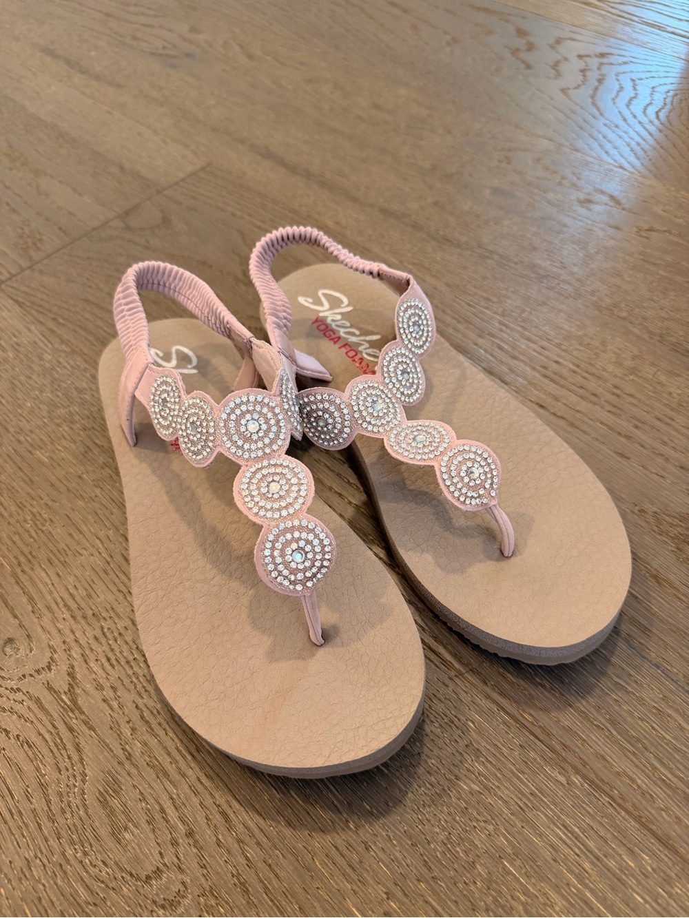 Skechers Pink Embellished Slingback Sandals